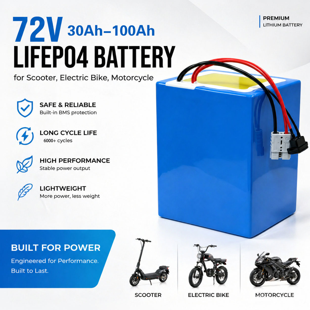72V 30Ah Lifepo4 Battery Pack - Akumulator litowo-żelazowo-fosforanowy LiFePO4 72V 50Ah 60Ah