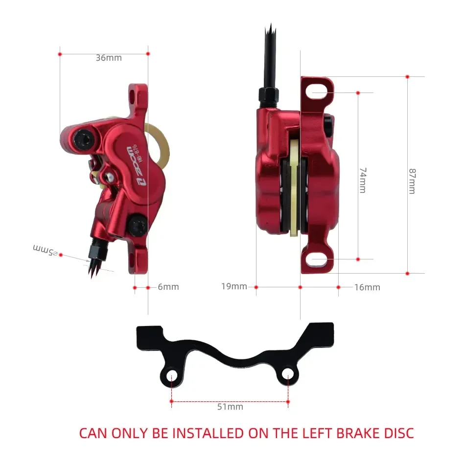 ZOOM HB-876E 4-tłokowy hamulec – Zoom Hydraulic Brake 4 Piston E-Scooter recenzja i cena