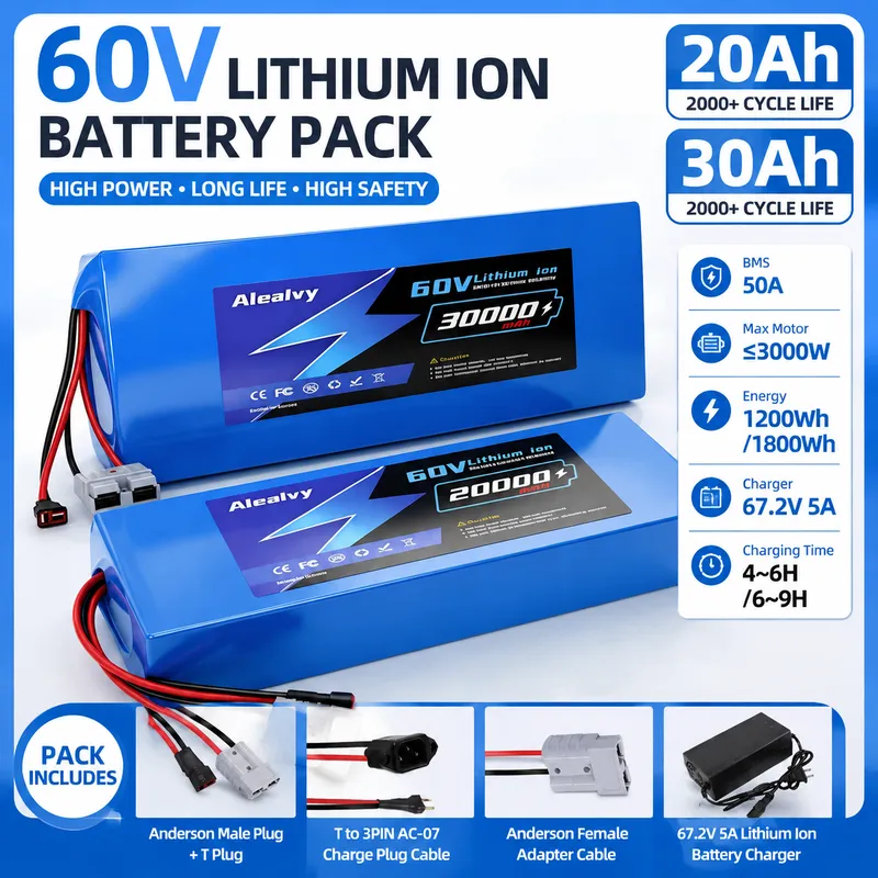 Aleaivy 60V 20AH 30AH 21700 Ak – 60V 30Ah 21700 Battery Pack recenzja i cena