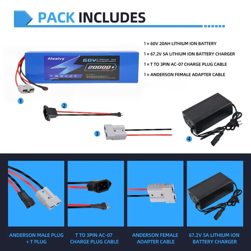 Aleaivy 60V 20AH 30AH 21700 Ak – 60V 30Ah 21700 Battery Pack recenzja i cena