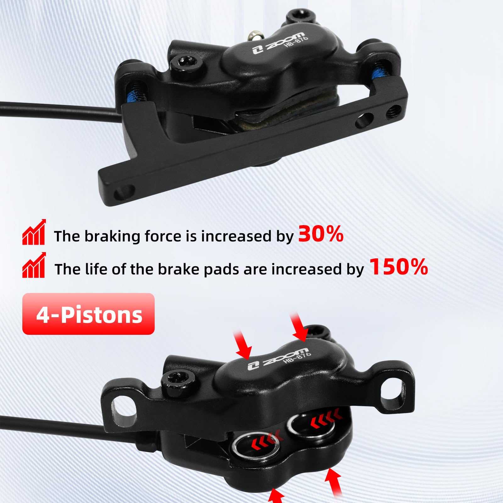 ZOOM HB876E Hydrauliczny Zesta – Zoom Hydraulic Brake 4 Piston E-Scooter recenzja i cena