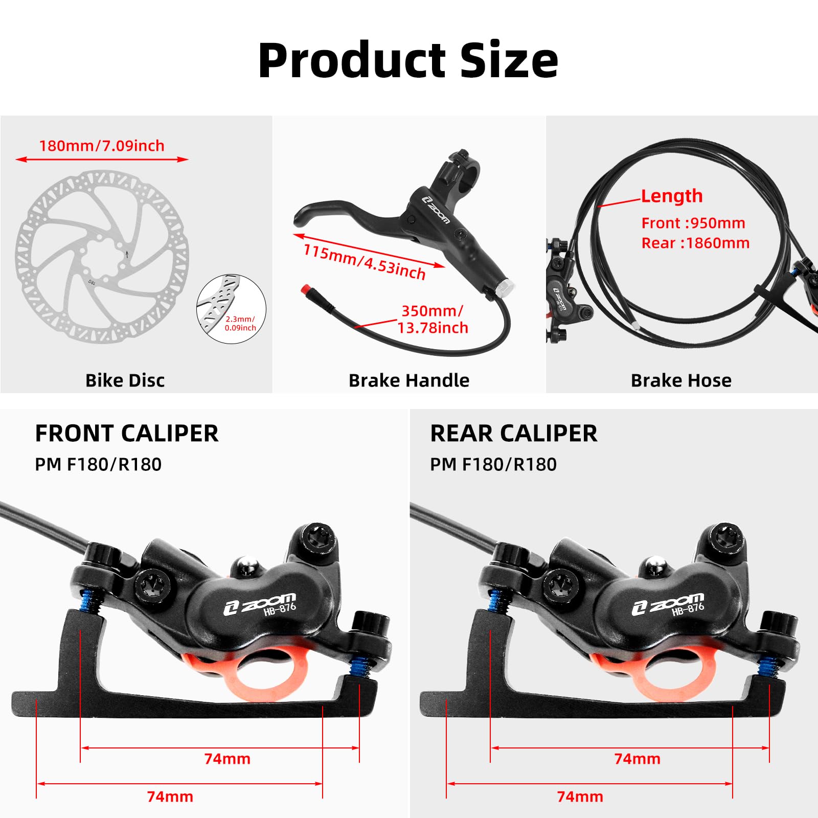 ZOOM HB876E Hydrauliczny Zesta – Zoom Hydraulic Brake 4 Piston E-Scooter recenzja i cena
